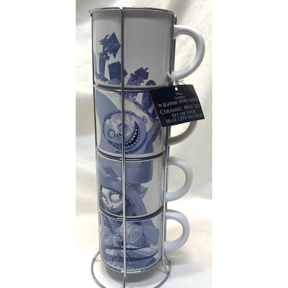 Disney's Nightmare before Christmas, 4 Stacking Mugs in holder - Picture 2 of 7